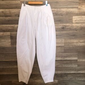 Vintage White Pleated High Waisted Baggy Pants Trousers Small